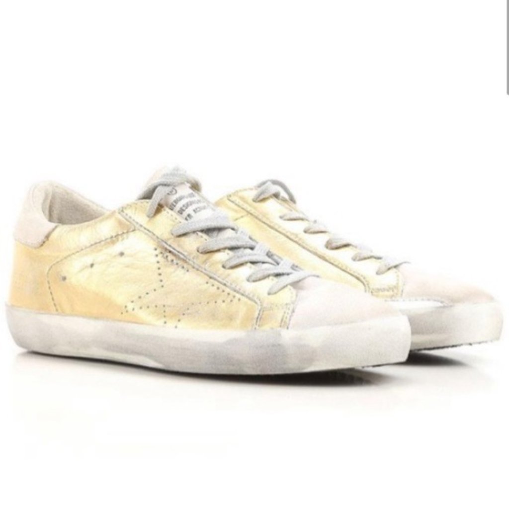Golden Goose Superstar Sneakers In Gold Skate